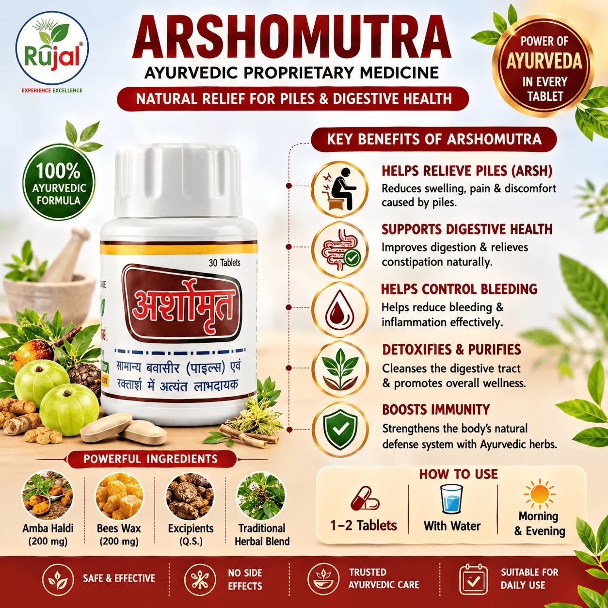 Arshomutra Tablets – Ayurvedic Support for Piles