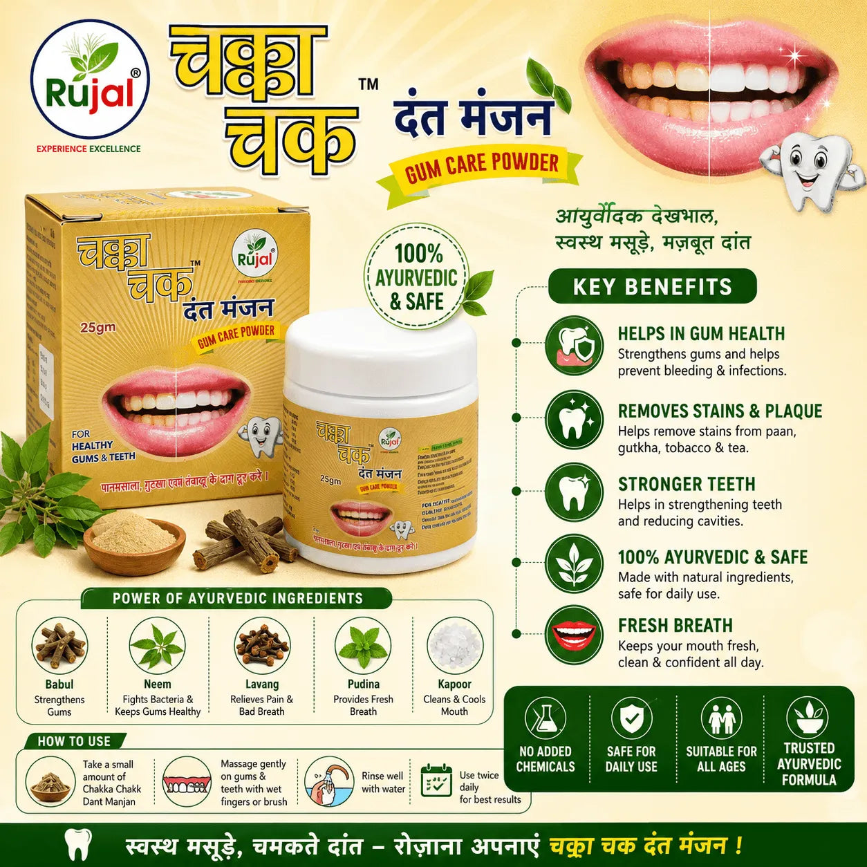 Chaka Chak Dant Manjan – Ayurvedic Tooth Powder