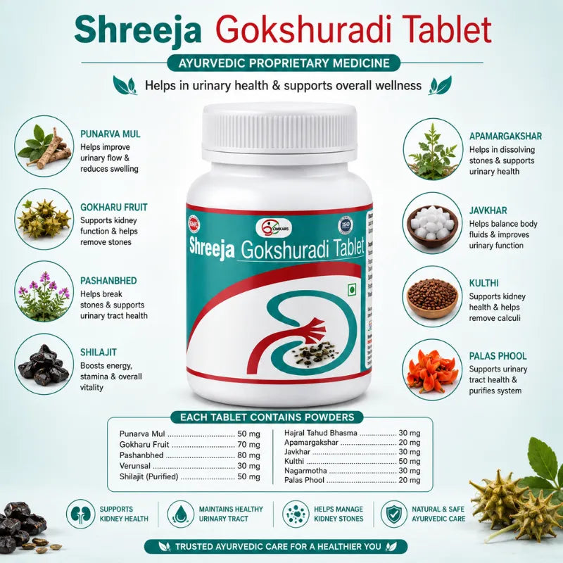 Shreeja Gokshuradi Tablet – Ayurvedic Urinary Health Support