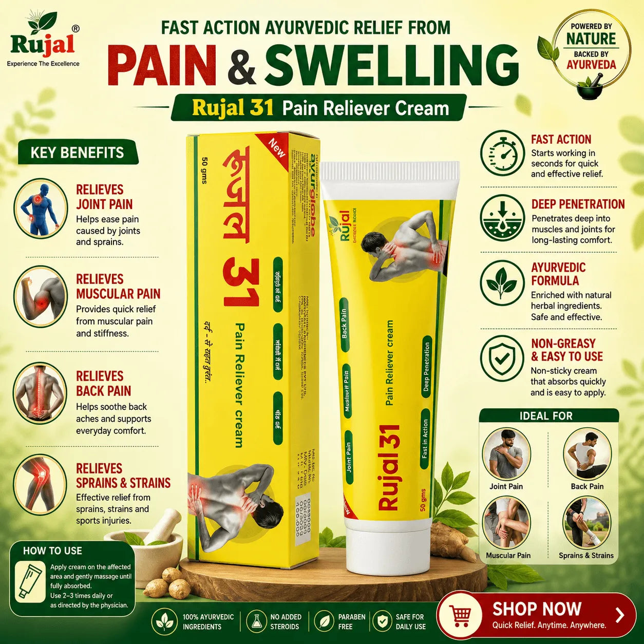Rujal 31 – Pain Reliever Cream