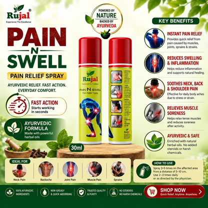 Rujal Pain N Swell – Pain Relief Spray 30ml - Pack of 4